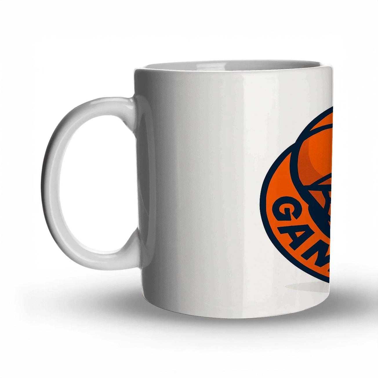 Net Pattern Basketball Emblem travel mugs with handles