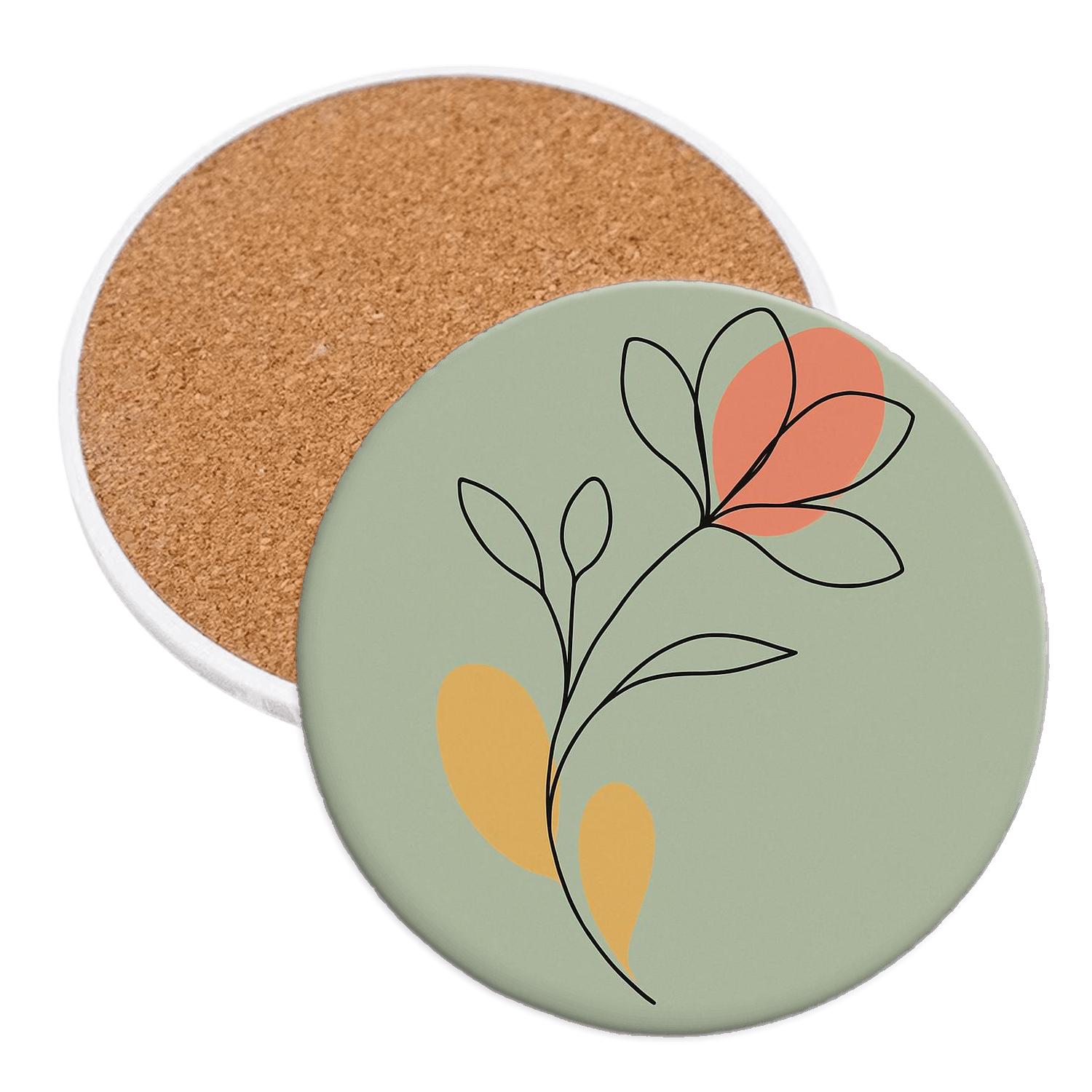 Serene Floral Arc elegant tabletop coasters
