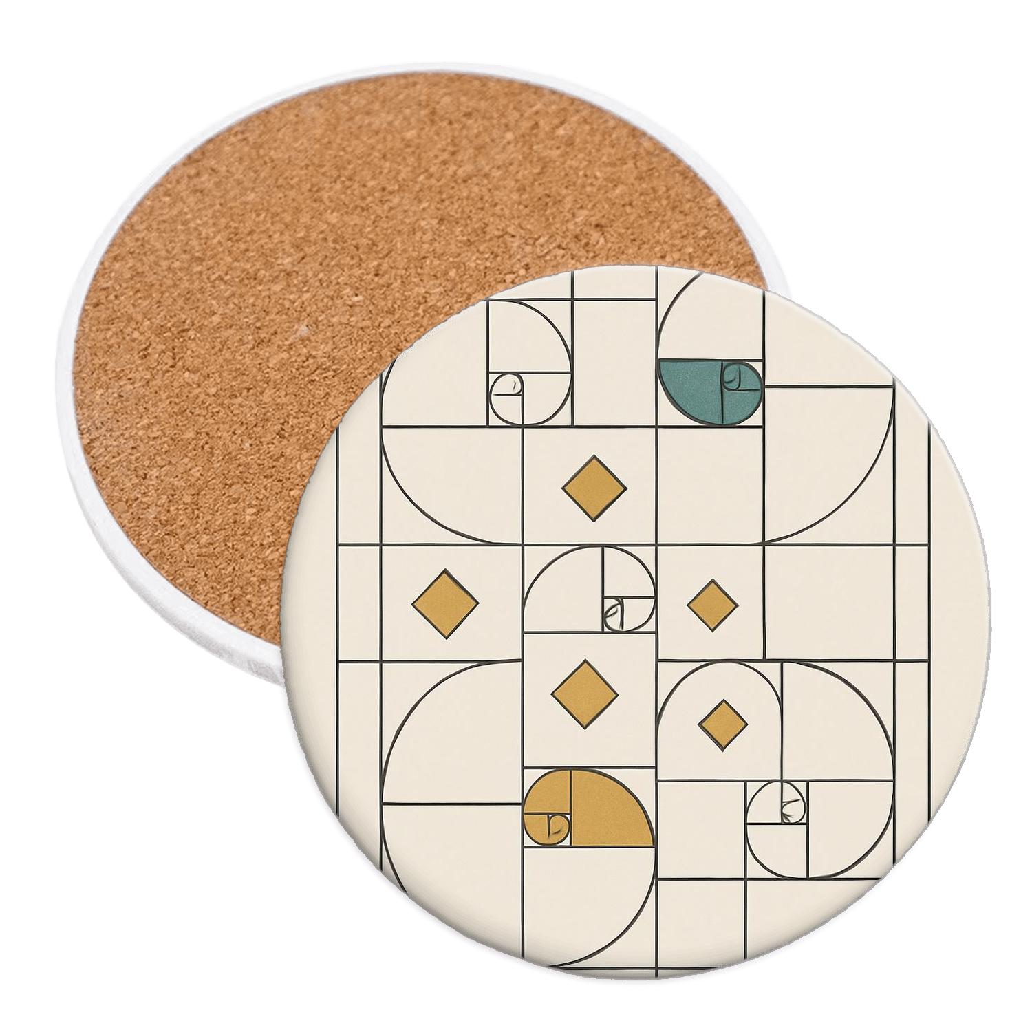 Modular Golden Ratio Weave personalized drink coasters
