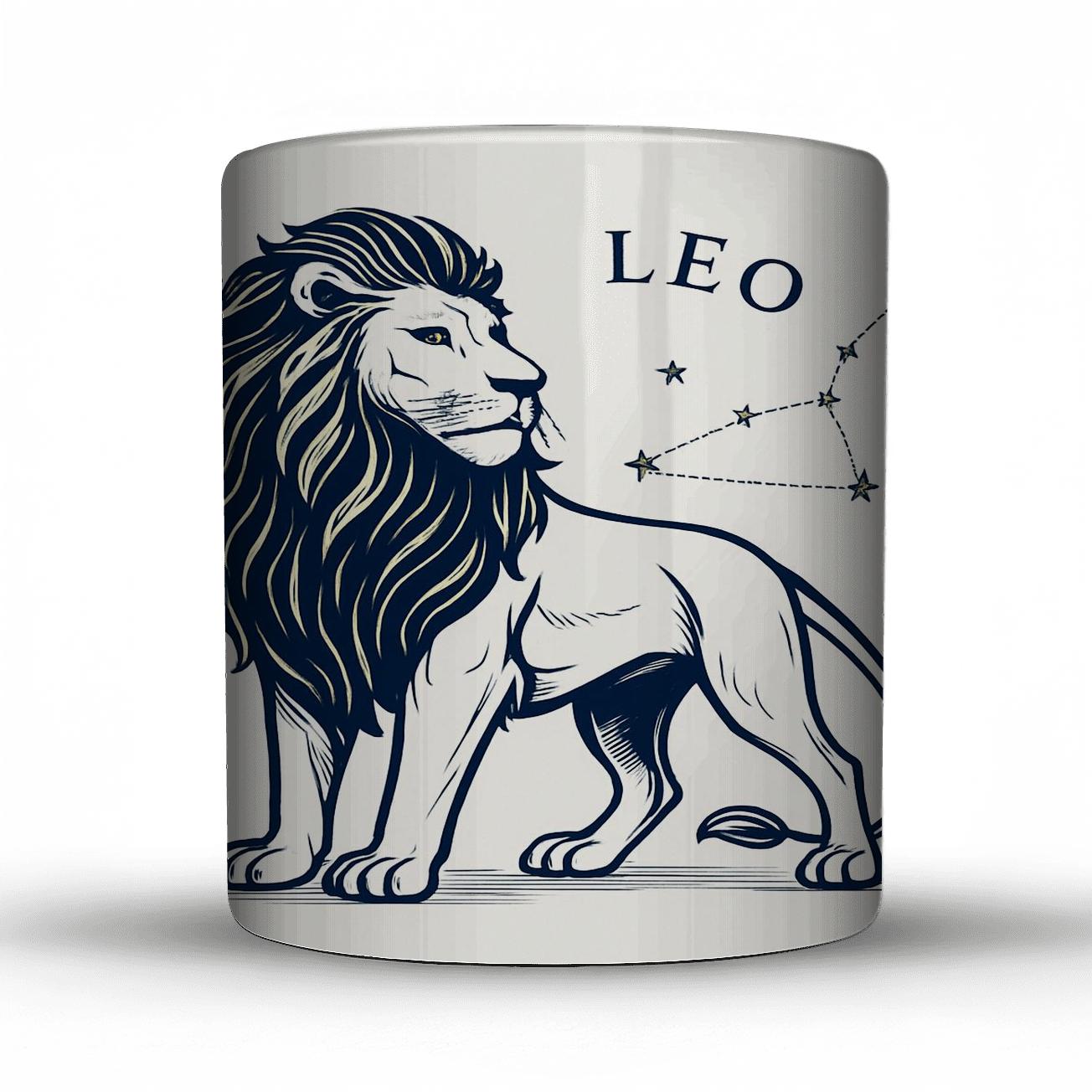 Elegant Leo Lion custom printed mugs