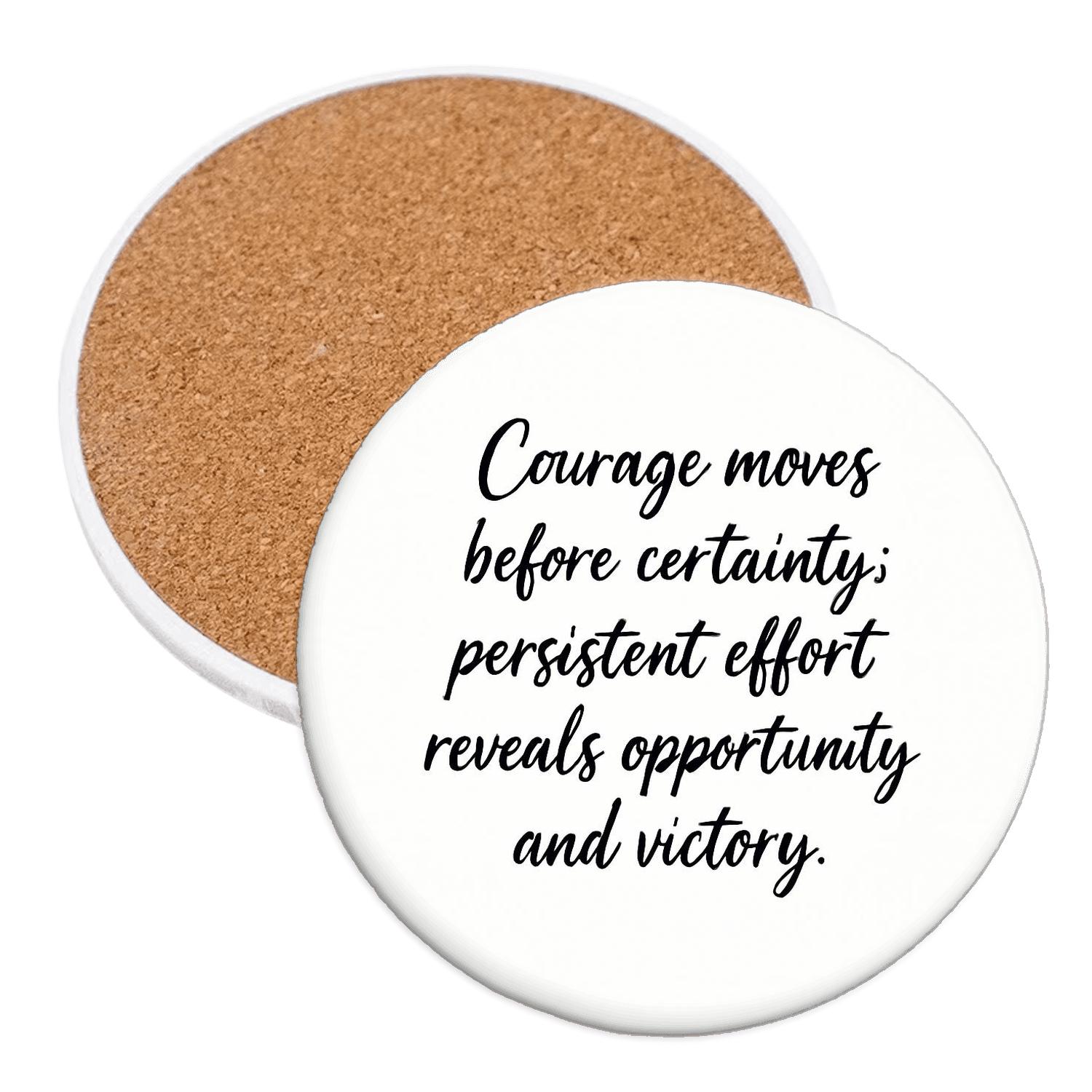 Courage Moves decorative beverage coasters