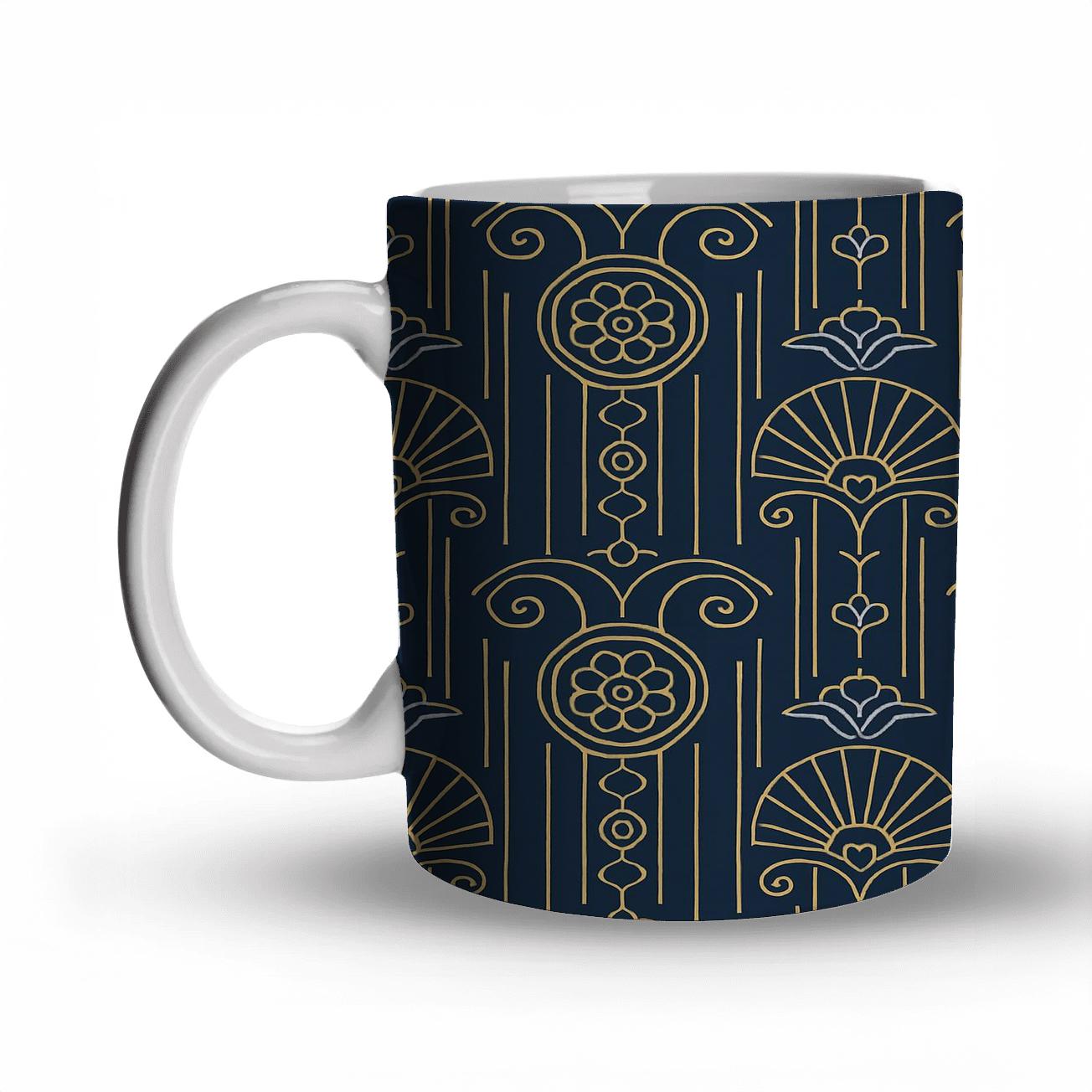Ornamental Art Deco Panel insulated thermal mugs