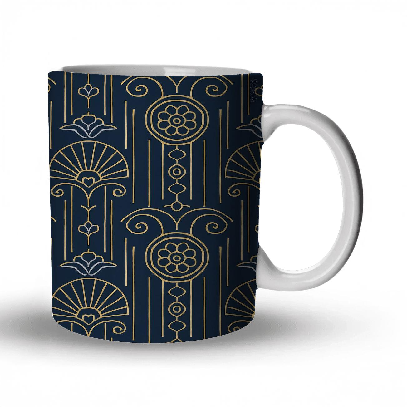 Ornamental Art Deco Panel insulated thermal mugs