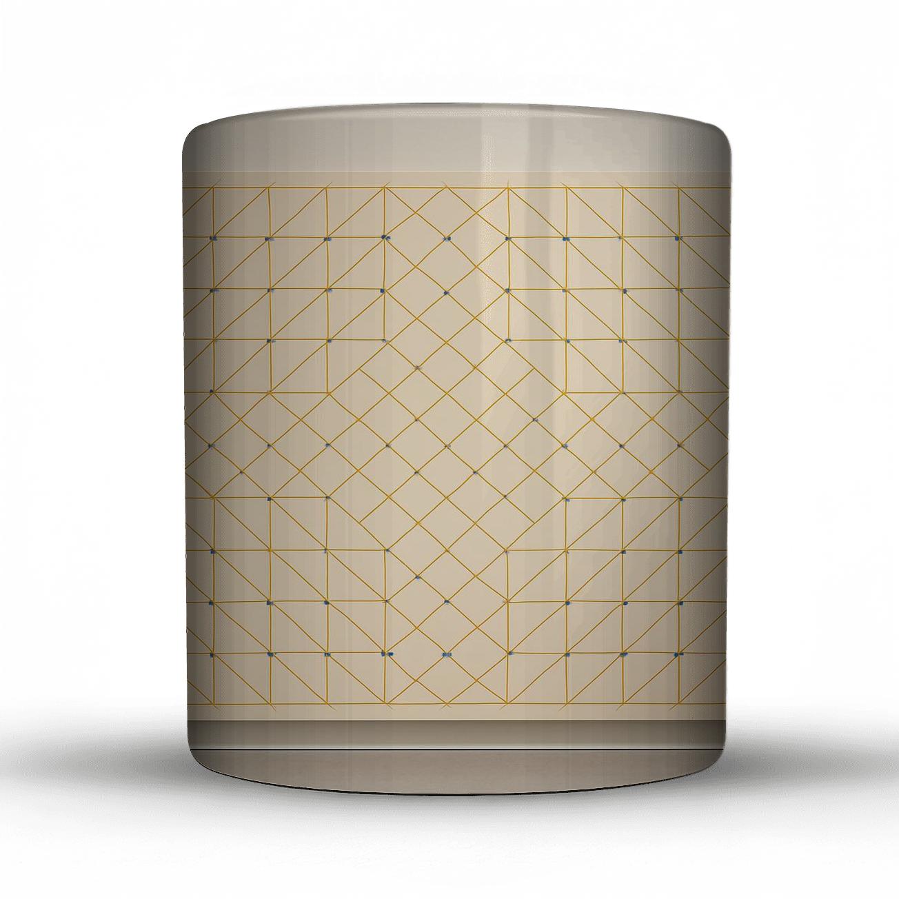 Minimalist Grid Pattern With Golden Lines gift mugs for occasions