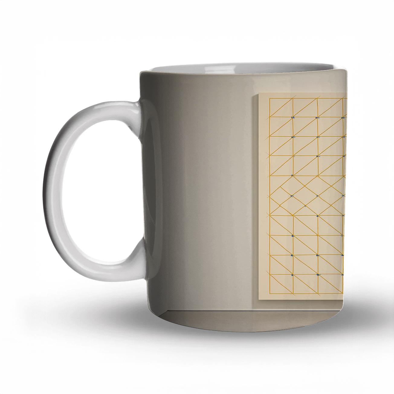 Minimalist Grid Pattern With Golden Lines gift mugs for occasions