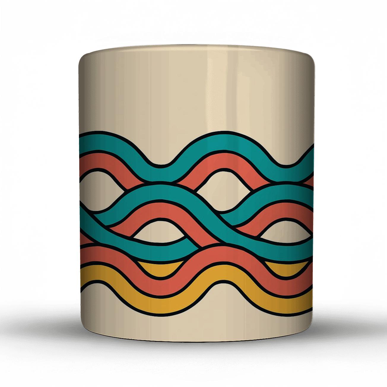 Bold Bright Wave Tapestry decorative mug sets