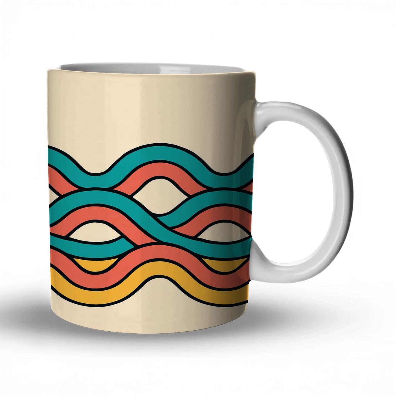 Bold Bright Wave Tapestry decorative mug sets