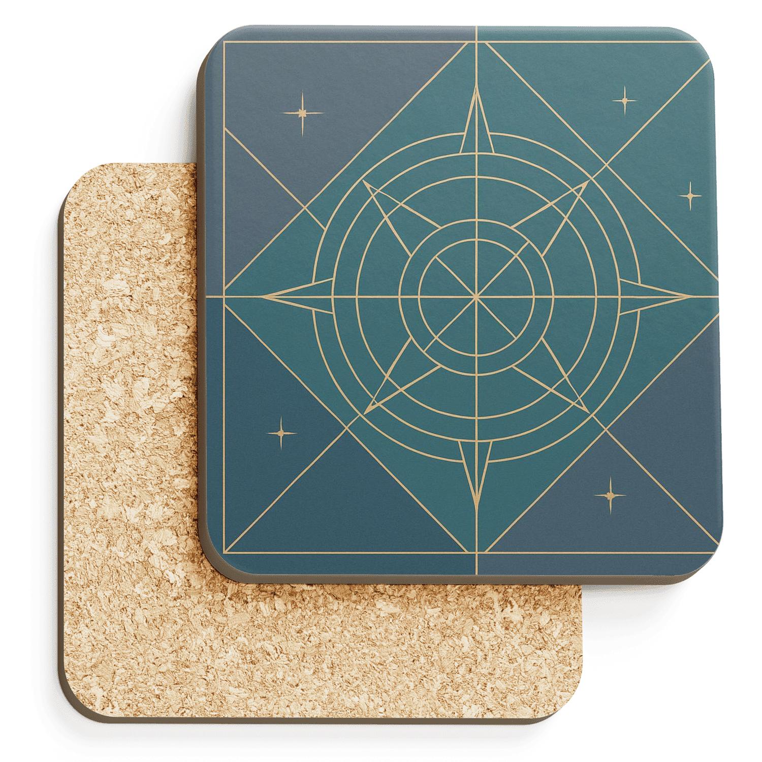 Celestial Compass elegant tabletop coasters
