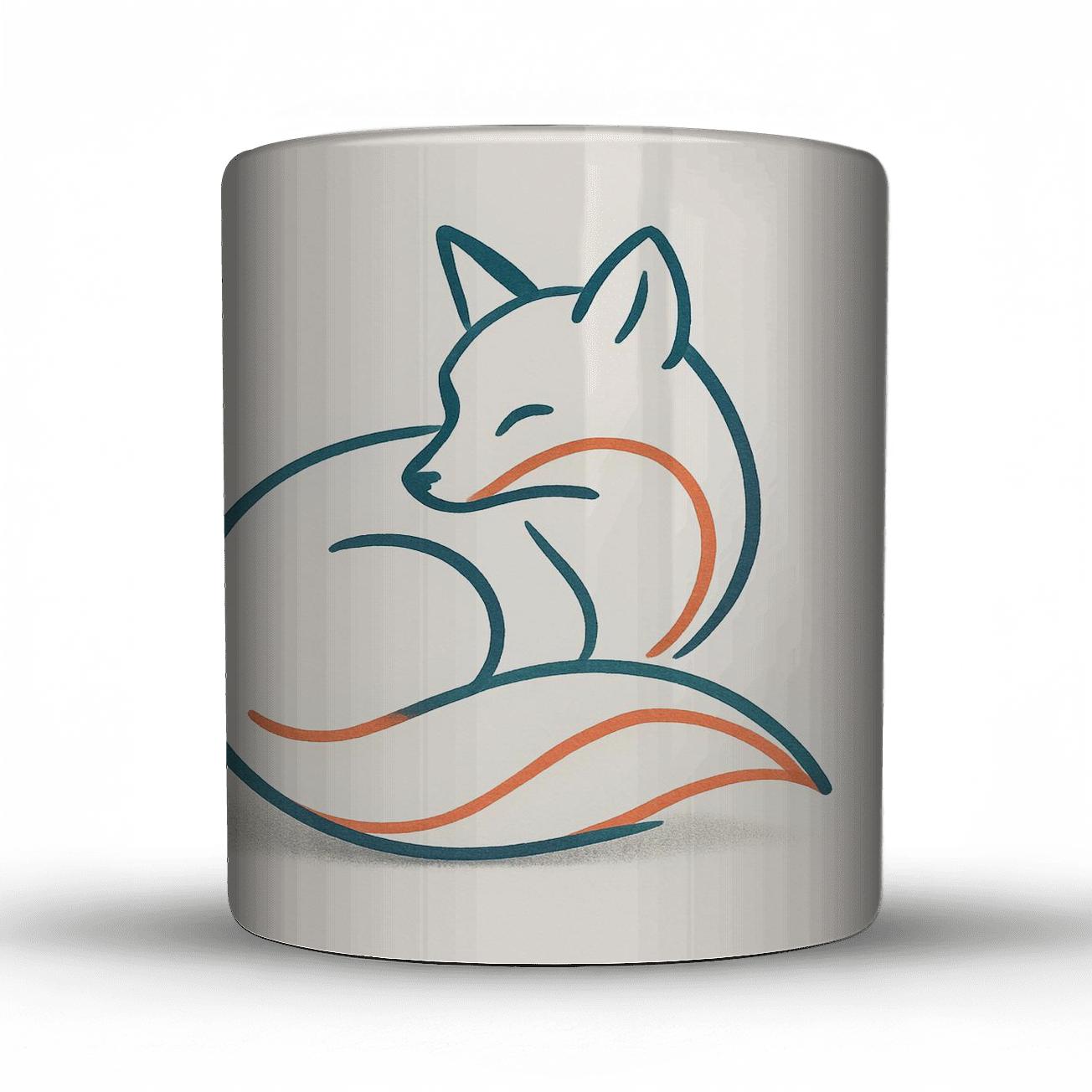 Sleek Fox Line Art gift mugs for occasions