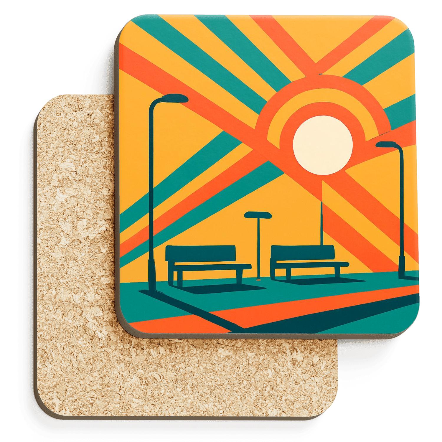Solar Ribbon Geometry decorative beverage coasters