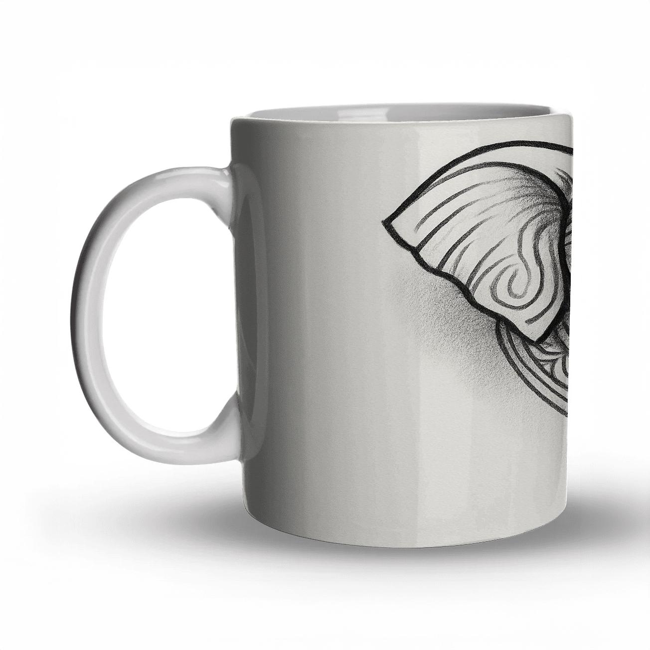 Minimal Elephant Emblem travel mugs with handles