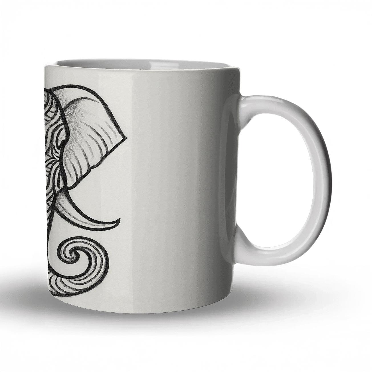 Minimal Elephant Emblem travel mugs with handles