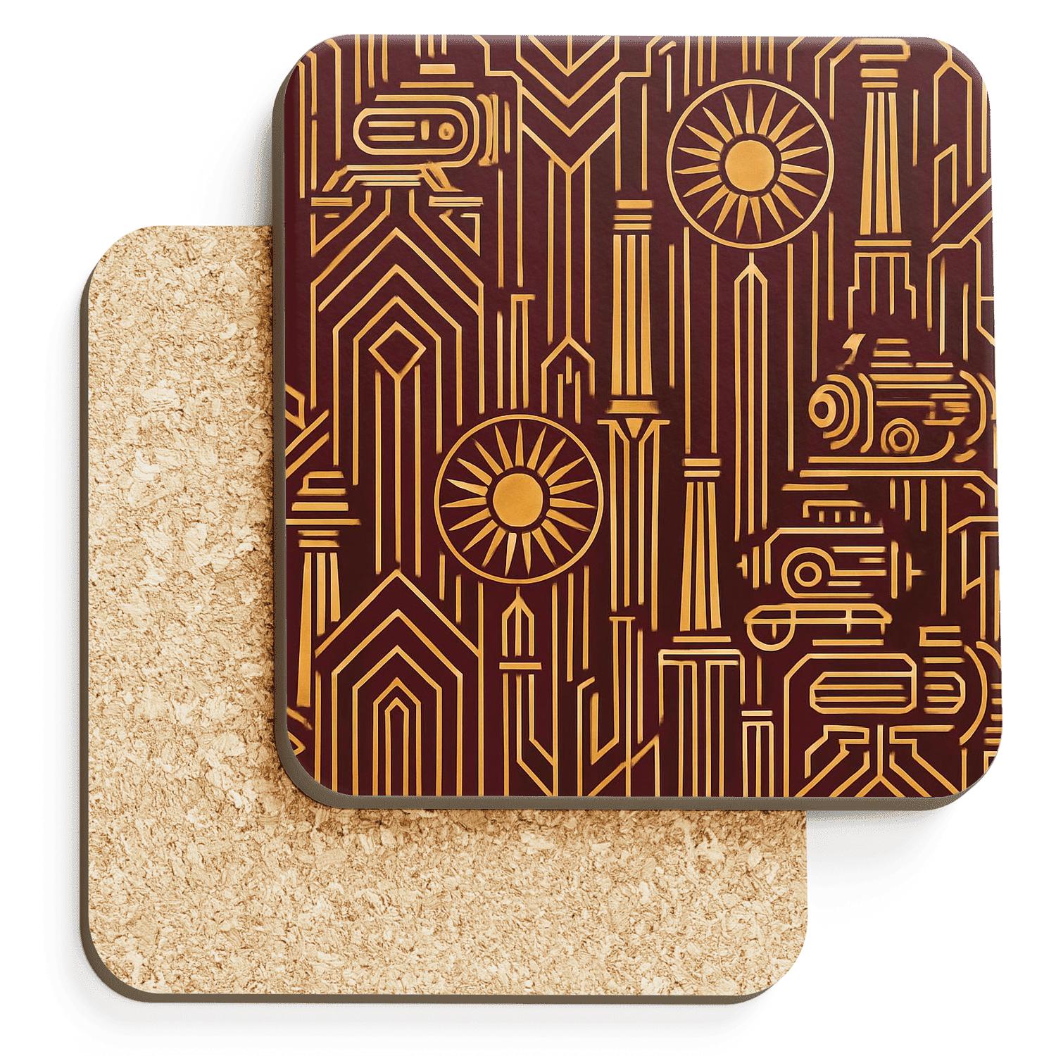 Deco Engineered Pattern personalized drink coasters
