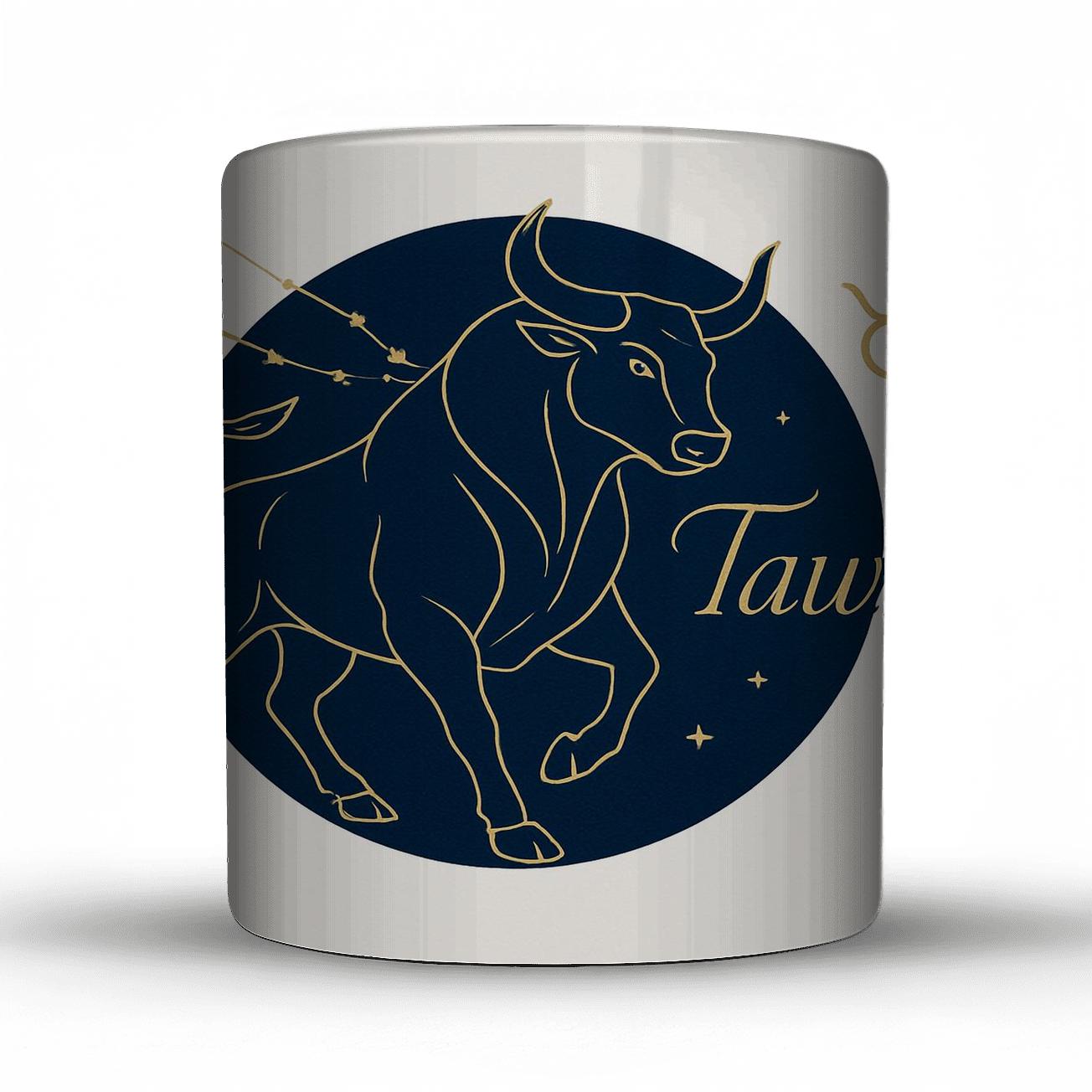 Gold Foil Taurus Bull Zodiac Vector Art travel mugs with handles