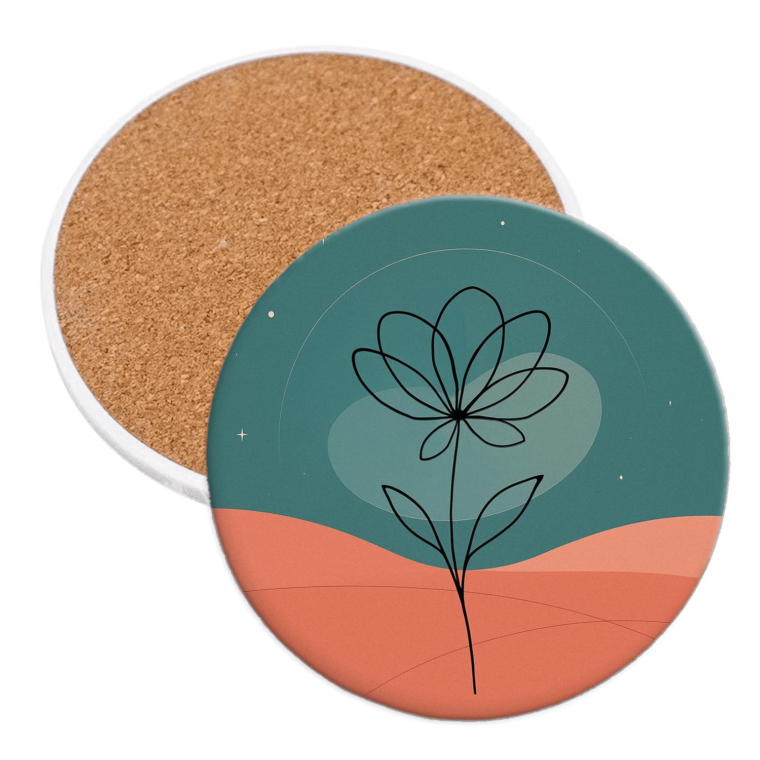 Celestial Bloom absorbent drink coasters