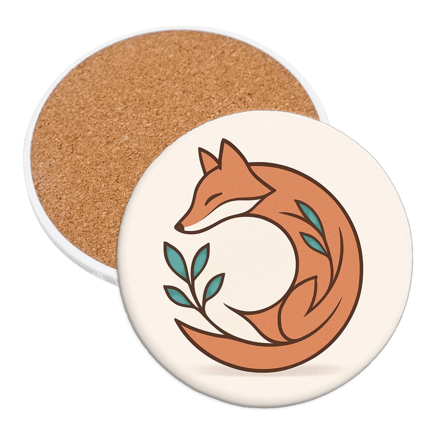 Minimalist Fox Embrace elegant tabletop coasters