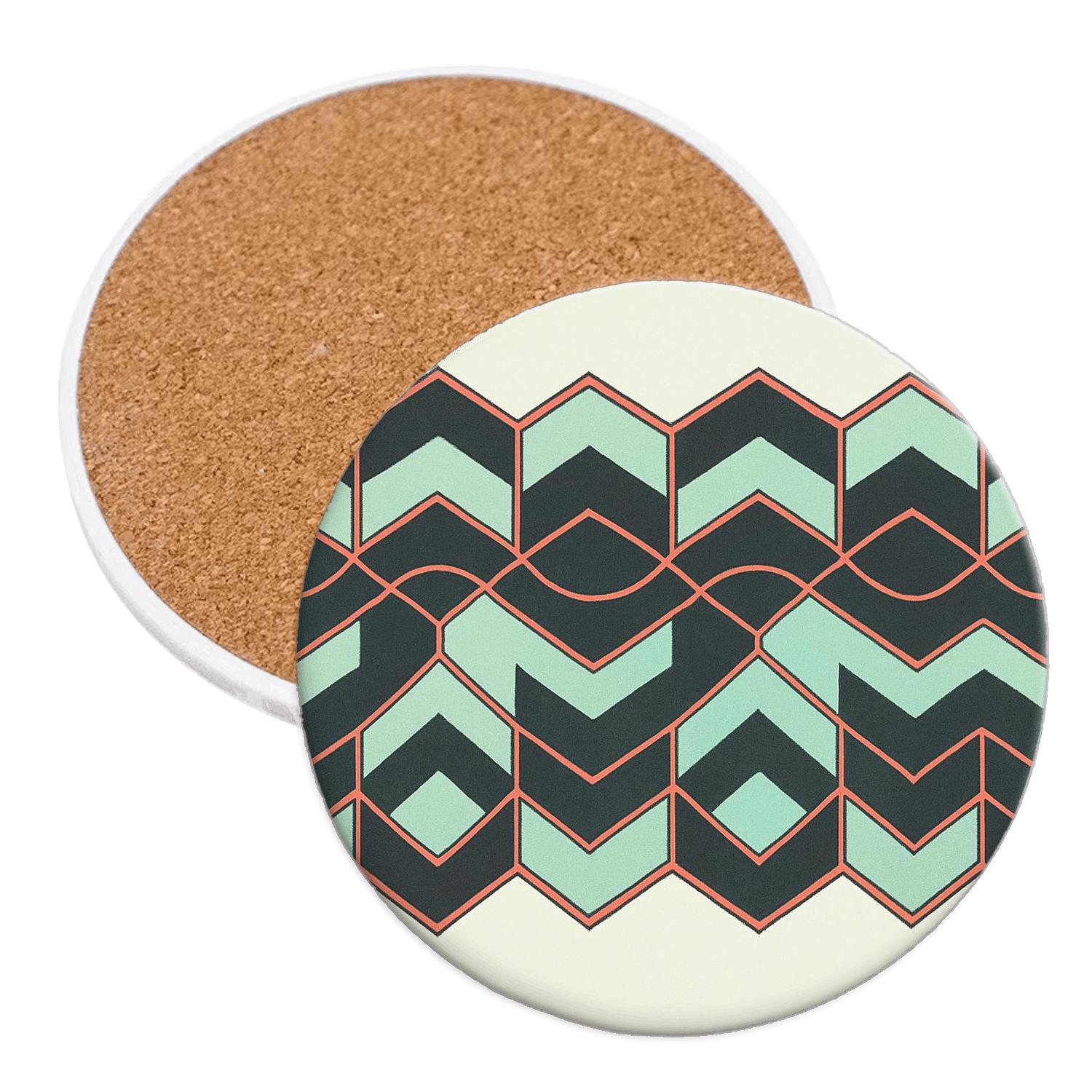 Tessellated Aurora personalized drink coasters