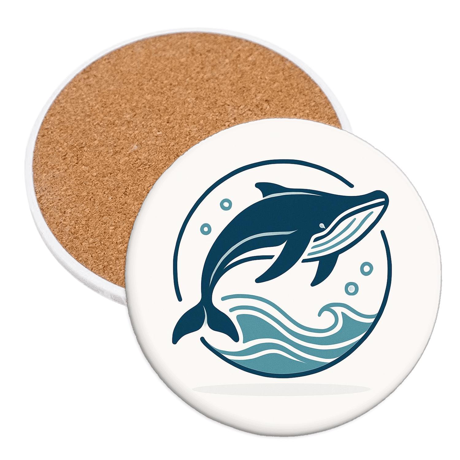 Serene Whale Orbit wooden table coasters