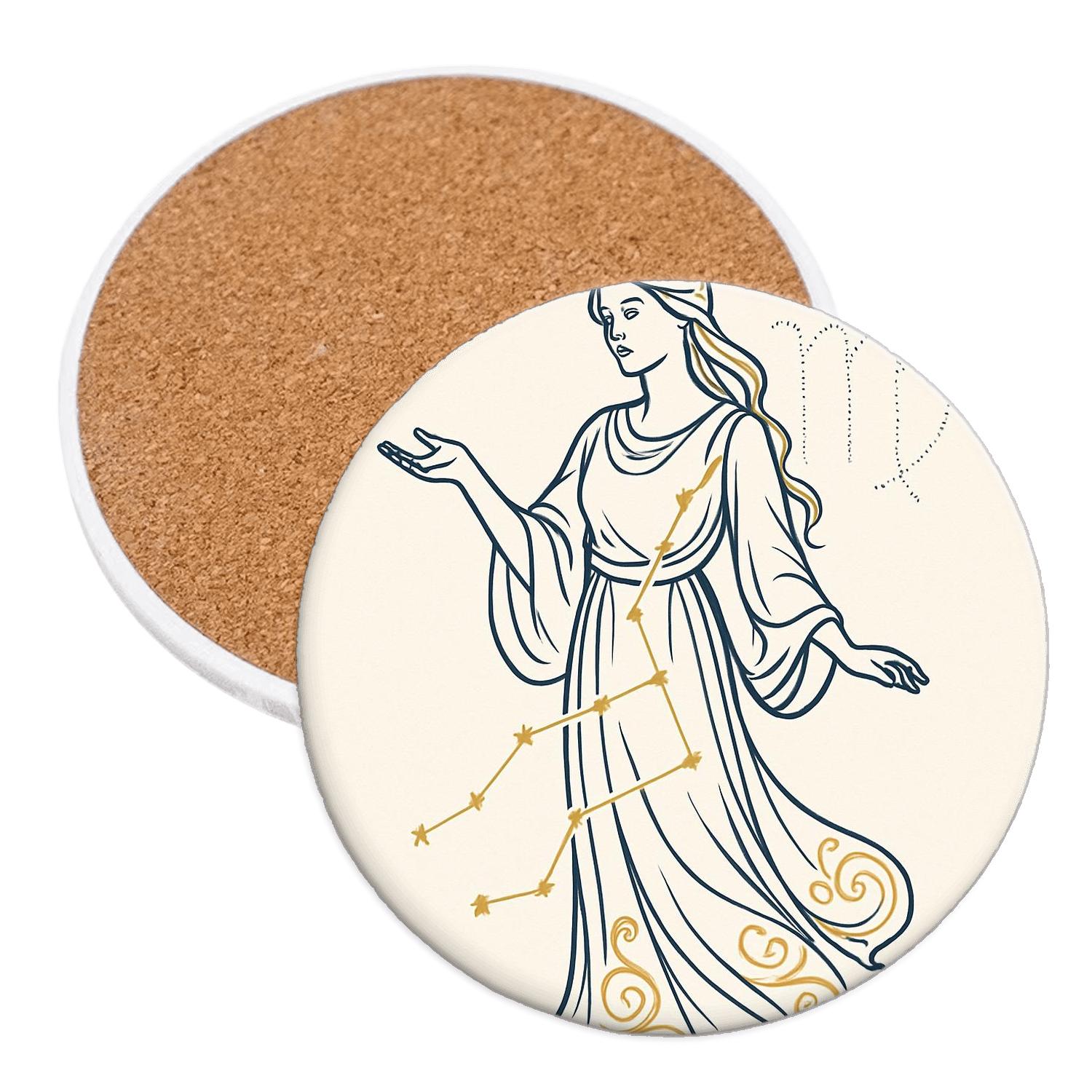 Virgo Muse decorative beverage coasters