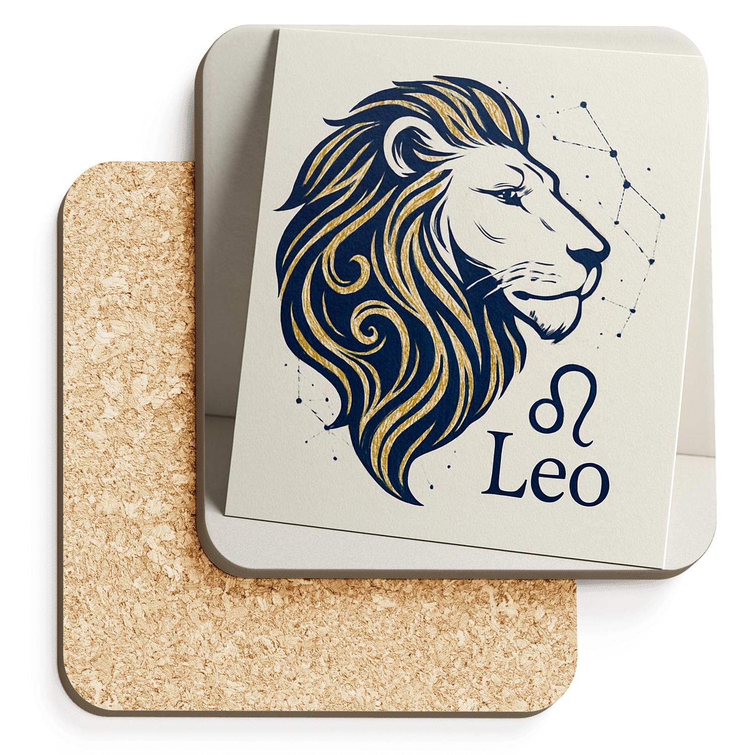 Leo Regal Line Art elegant tabletop coasters