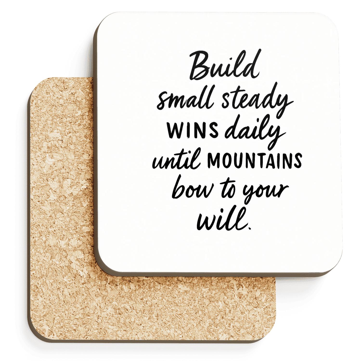 Steady Wins custom engraved coasters