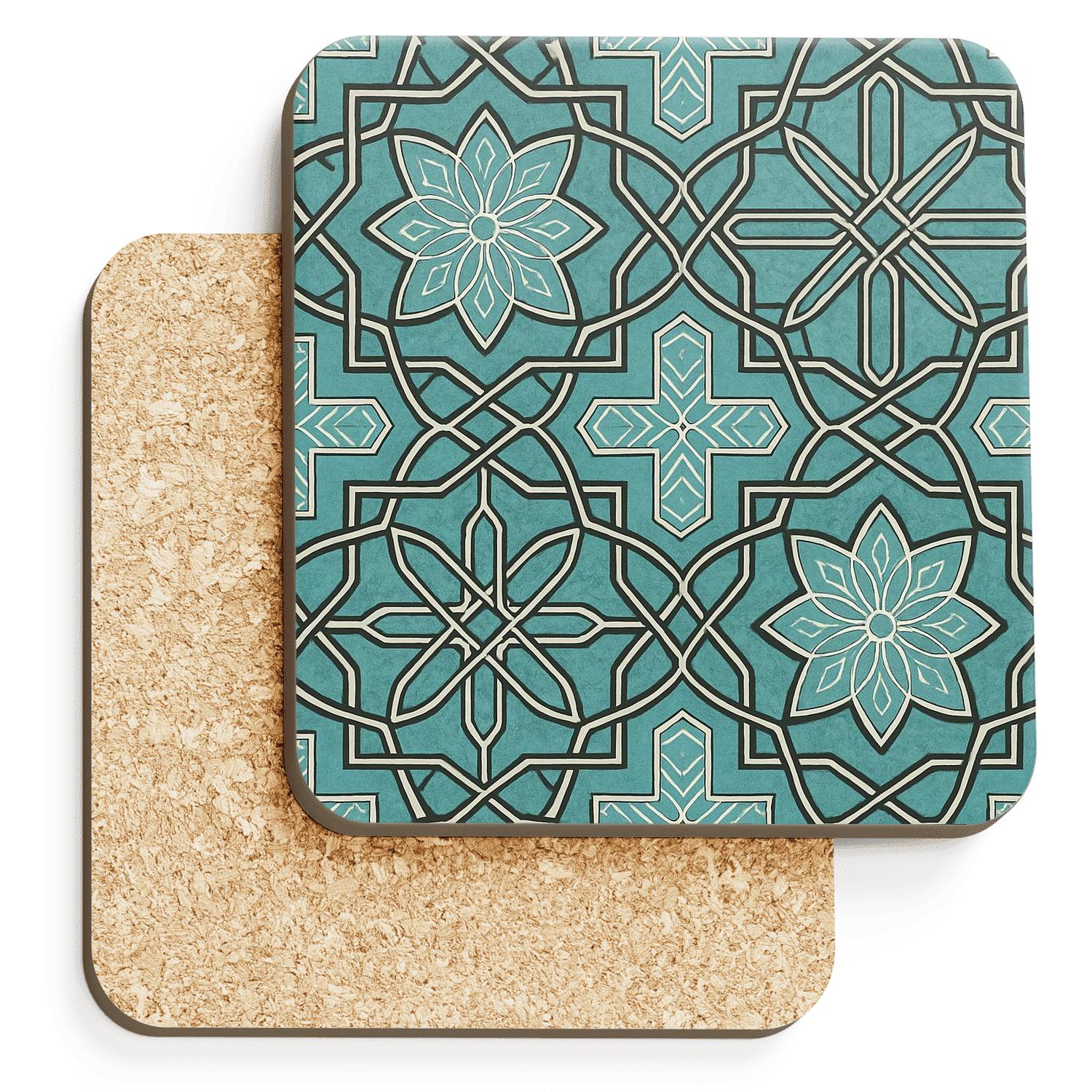 Celestial Arabesque Lattice absorbent drink coasters