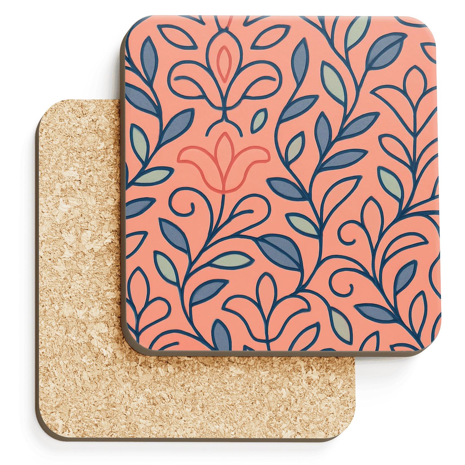 Flora Neon Filigree decorative beverage coasters