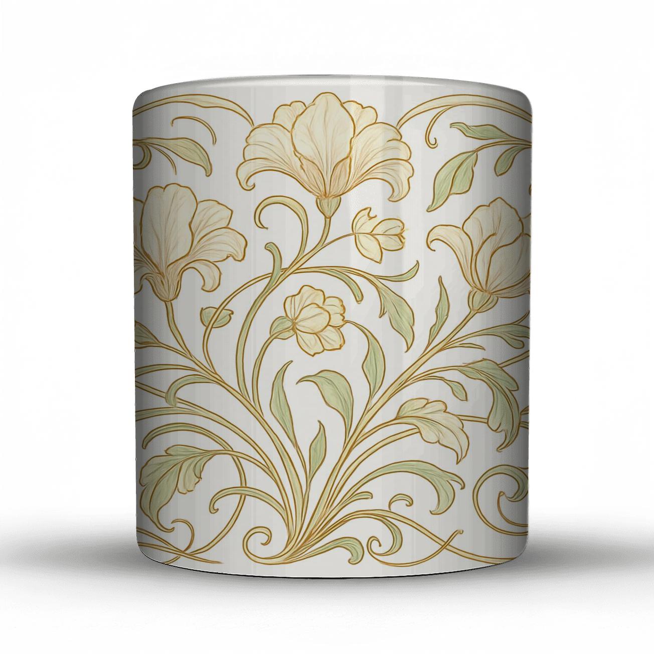 Ornamental Art Nouveau Floral Vector decorative mug sets