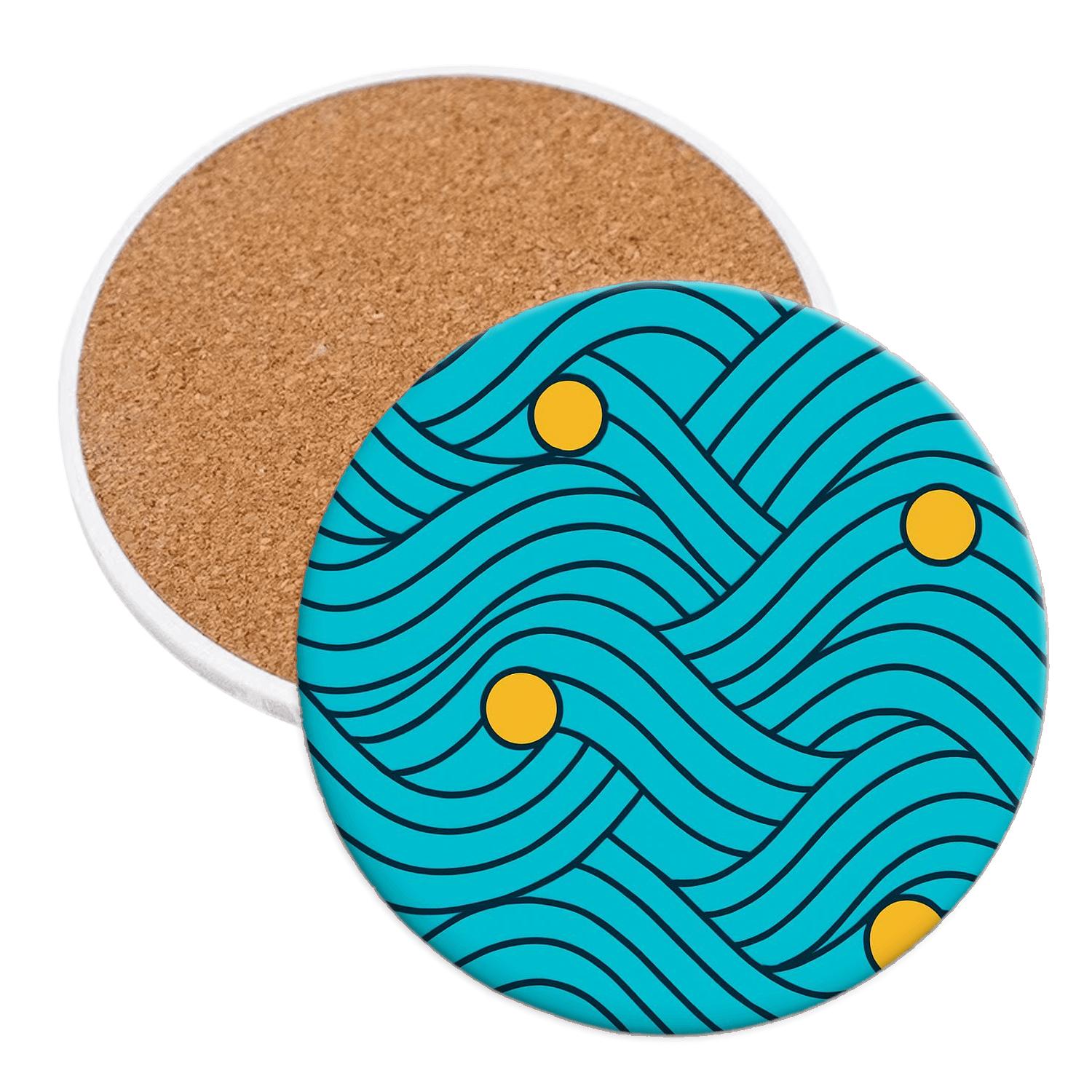 Radiant Geometric Wave coasters for home decor