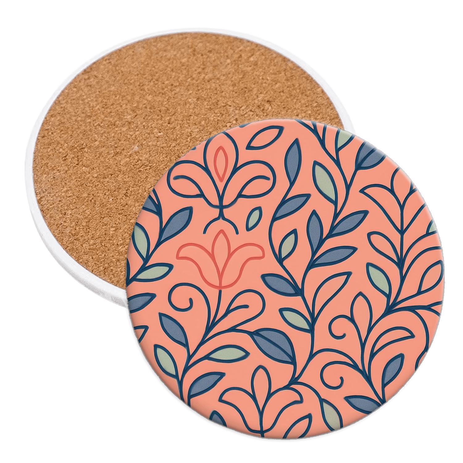 Flora Neon Filigree personalized drink coasters