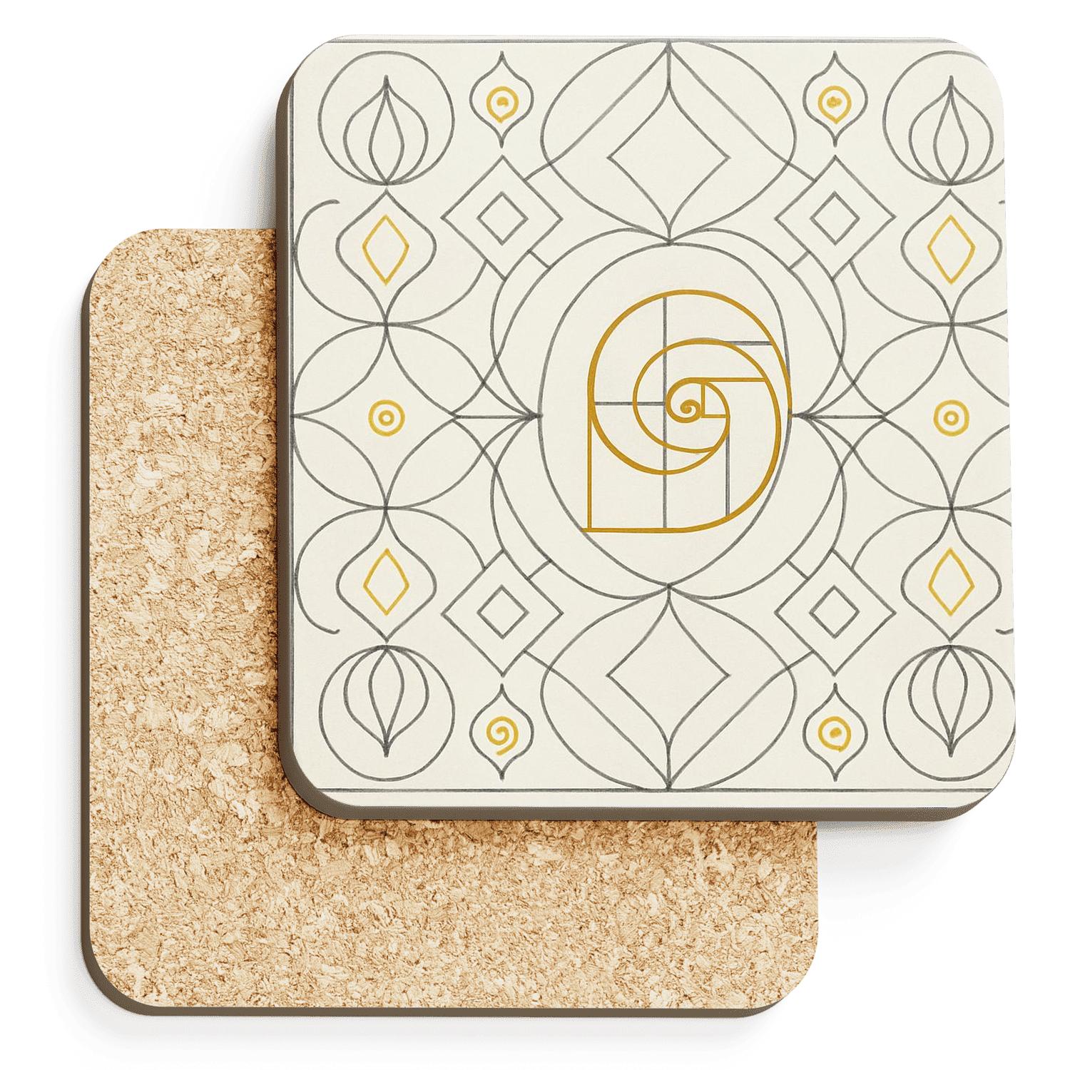 Golden Ratio Lantern custom engraved coasters