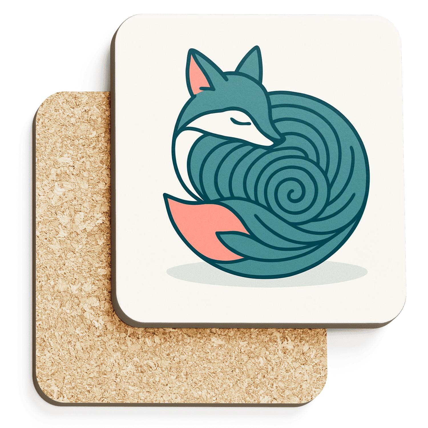 Midnight Fox Spiral elegant tabletop coasters
