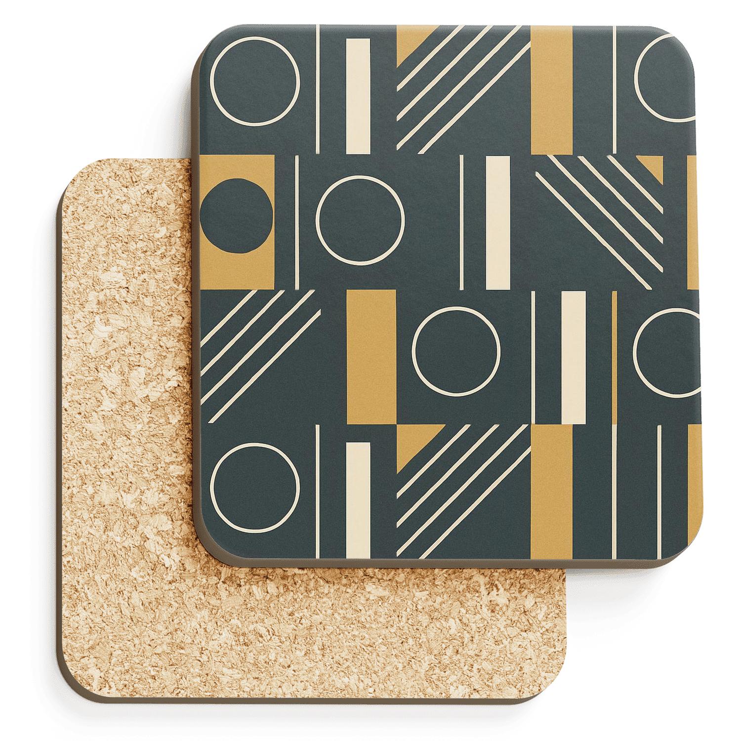 Bauhaus Geometric Repeat elegant tabletop coasters