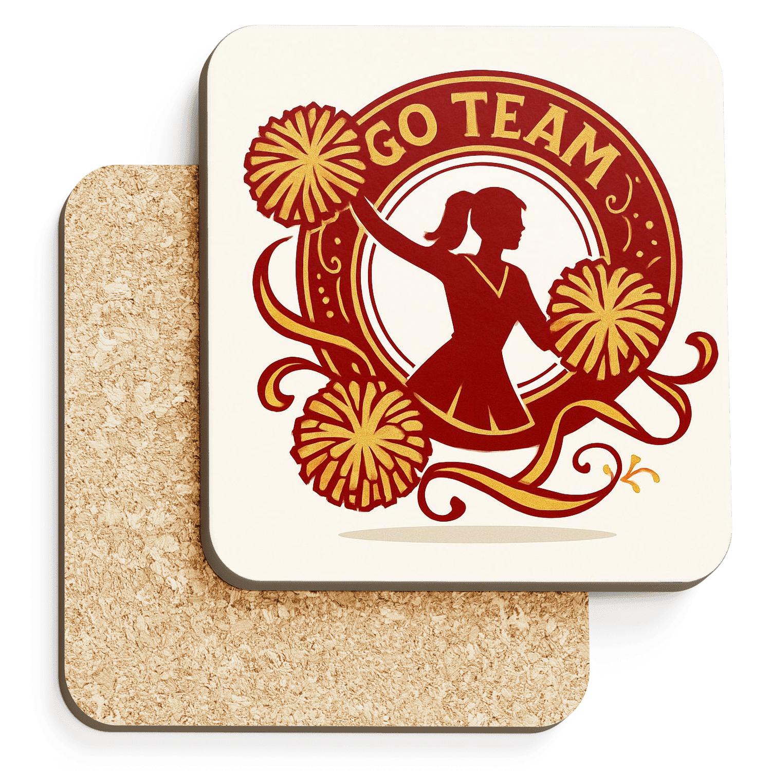 Cheer Pom Pom Crest coasters for home decor