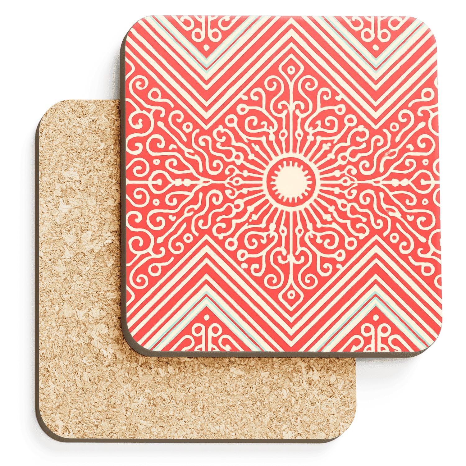 Sunburst Lace Circuit decorative beverage coasters