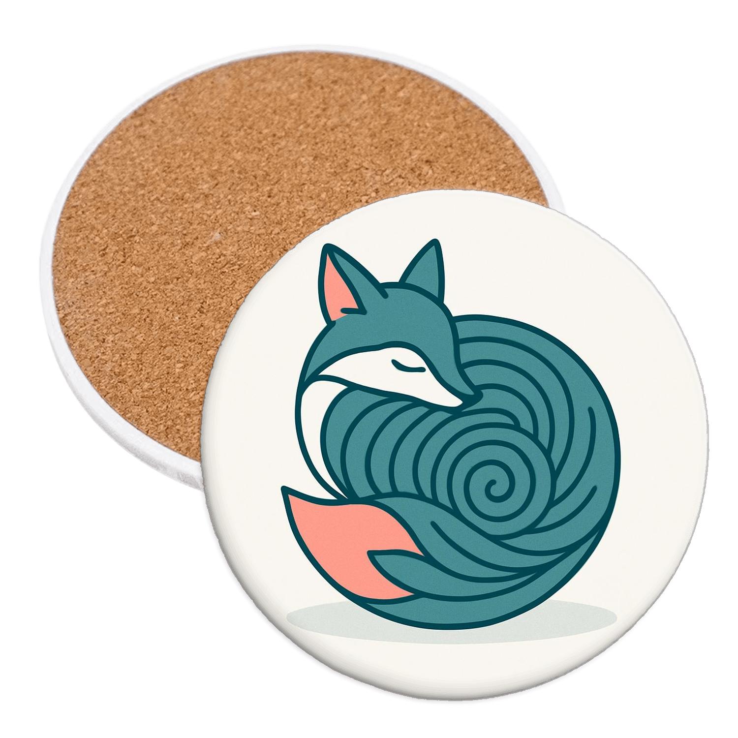Midnight Fox Spiral stone coaster collections