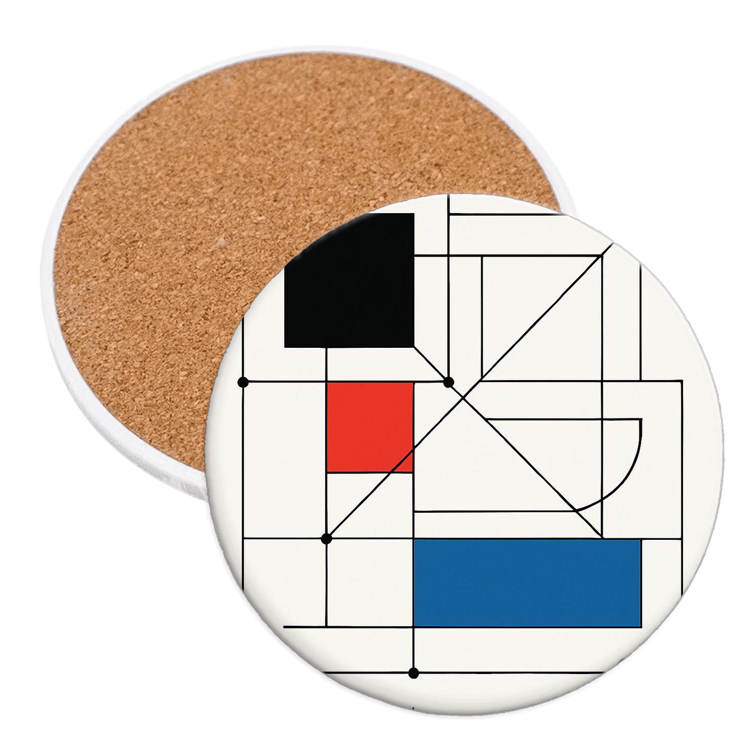 Bauhaus Grid Harmony elegant tabletop coasters
