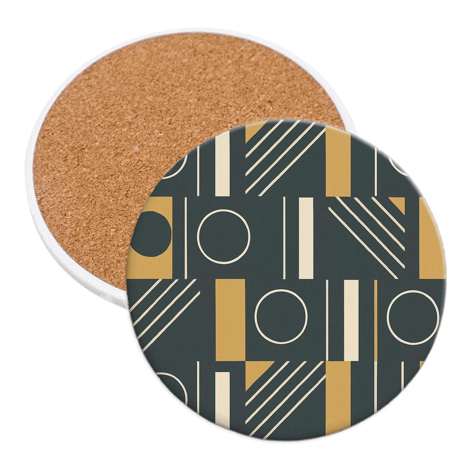 Bauhaus Geometric Repeat elegant tabletop coasters
