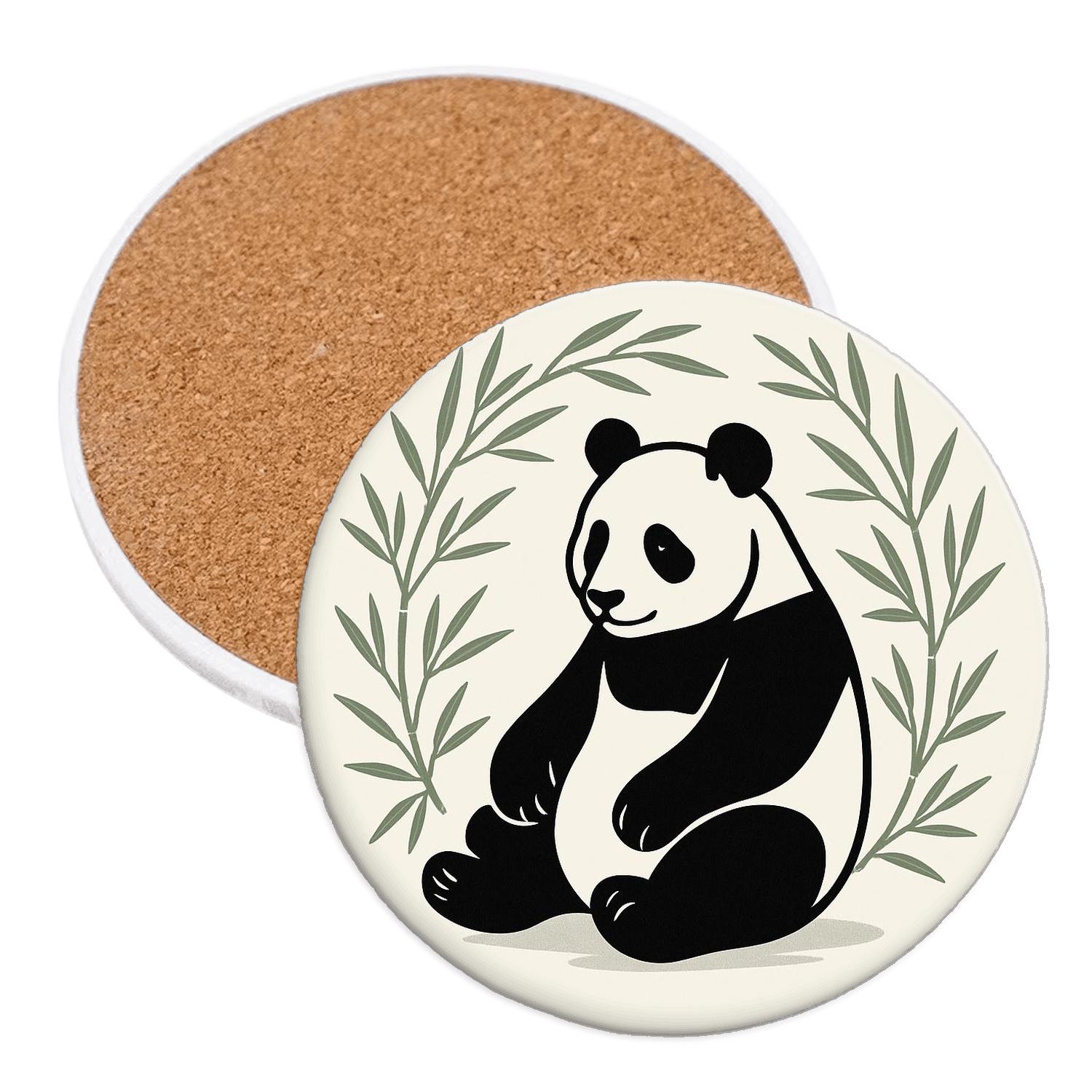 Serene Bamboo Panda stone coaster collections