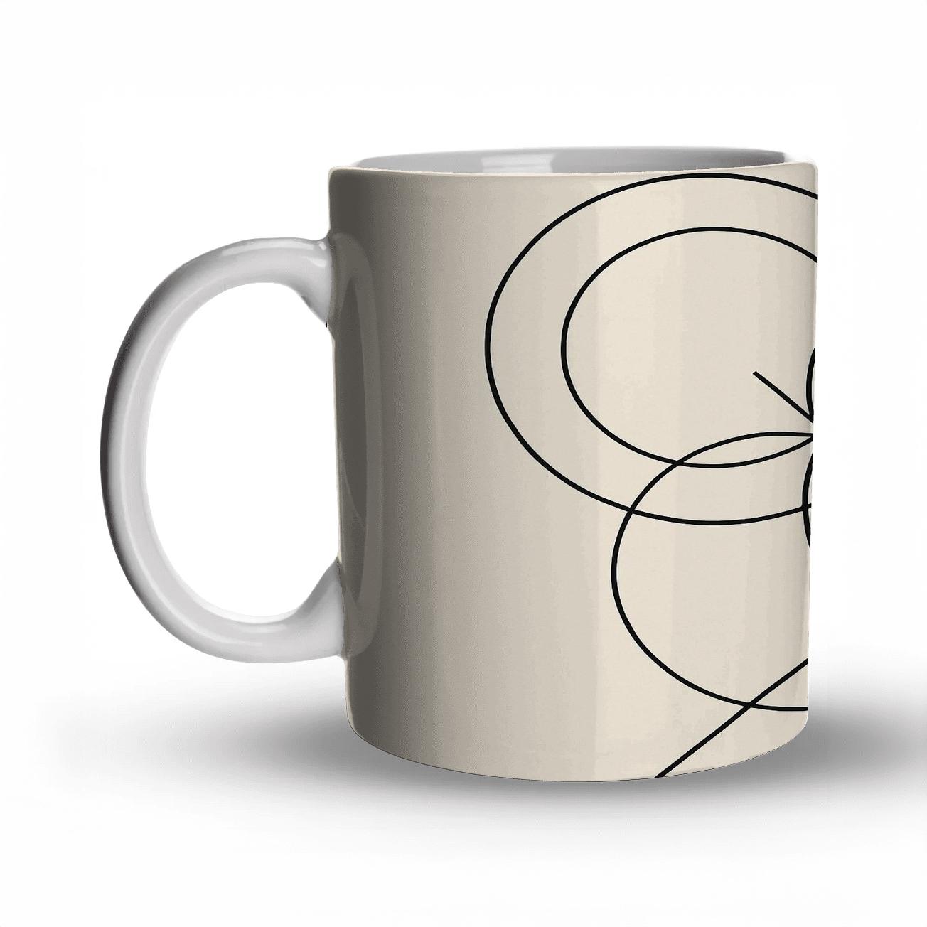 Circles Align In Minimal Geometry custom printed mugs