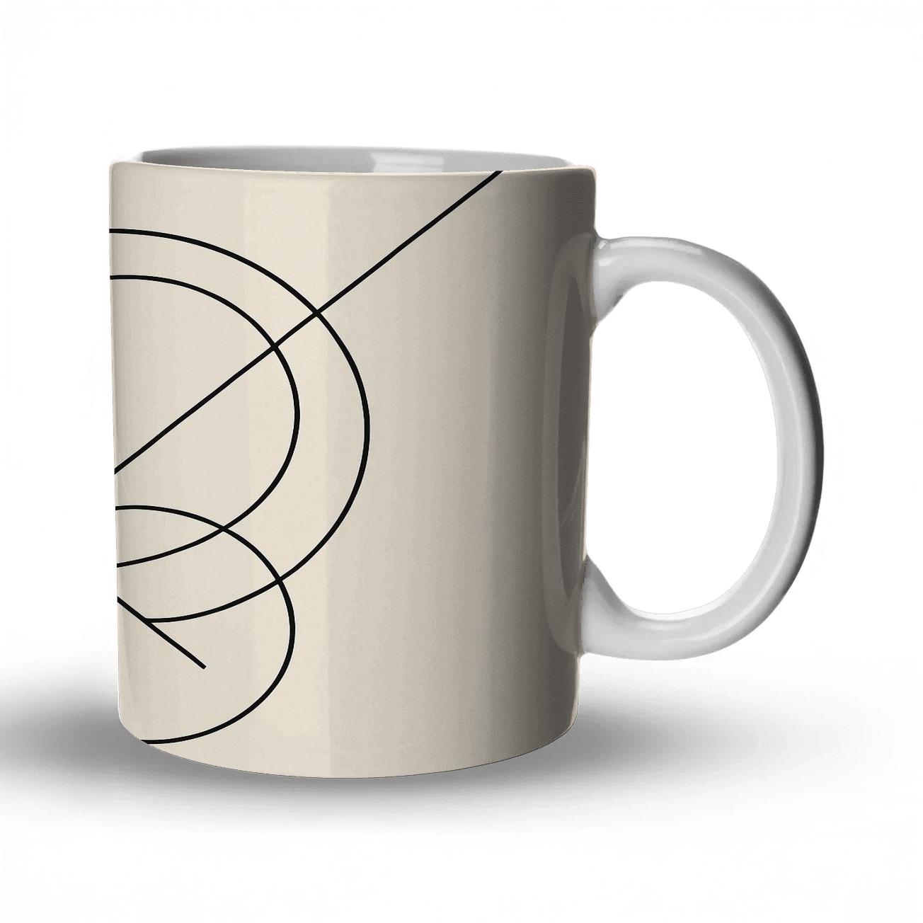 Circles Align In Minimal Geometry custom printed mugs