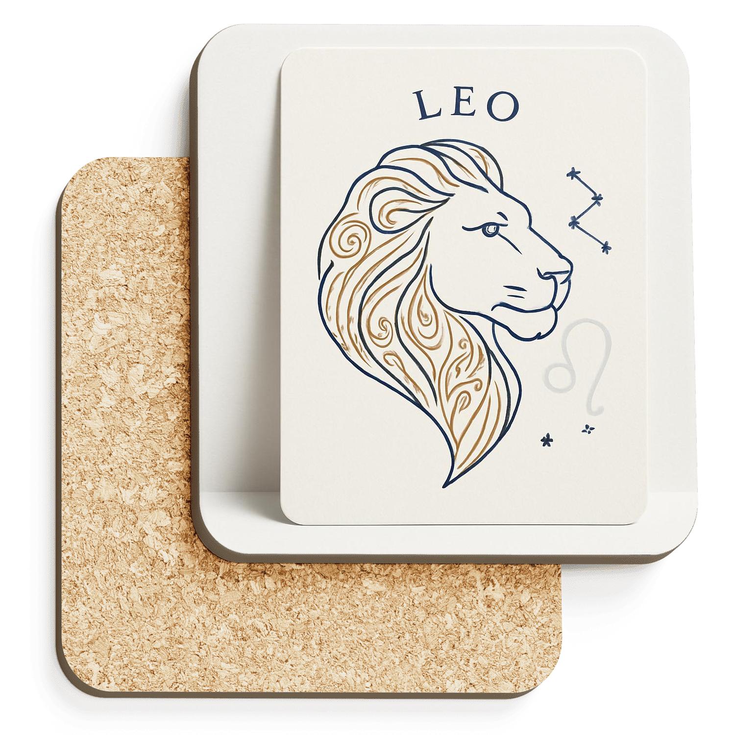 Regal Leo Line Art coasters for home decor