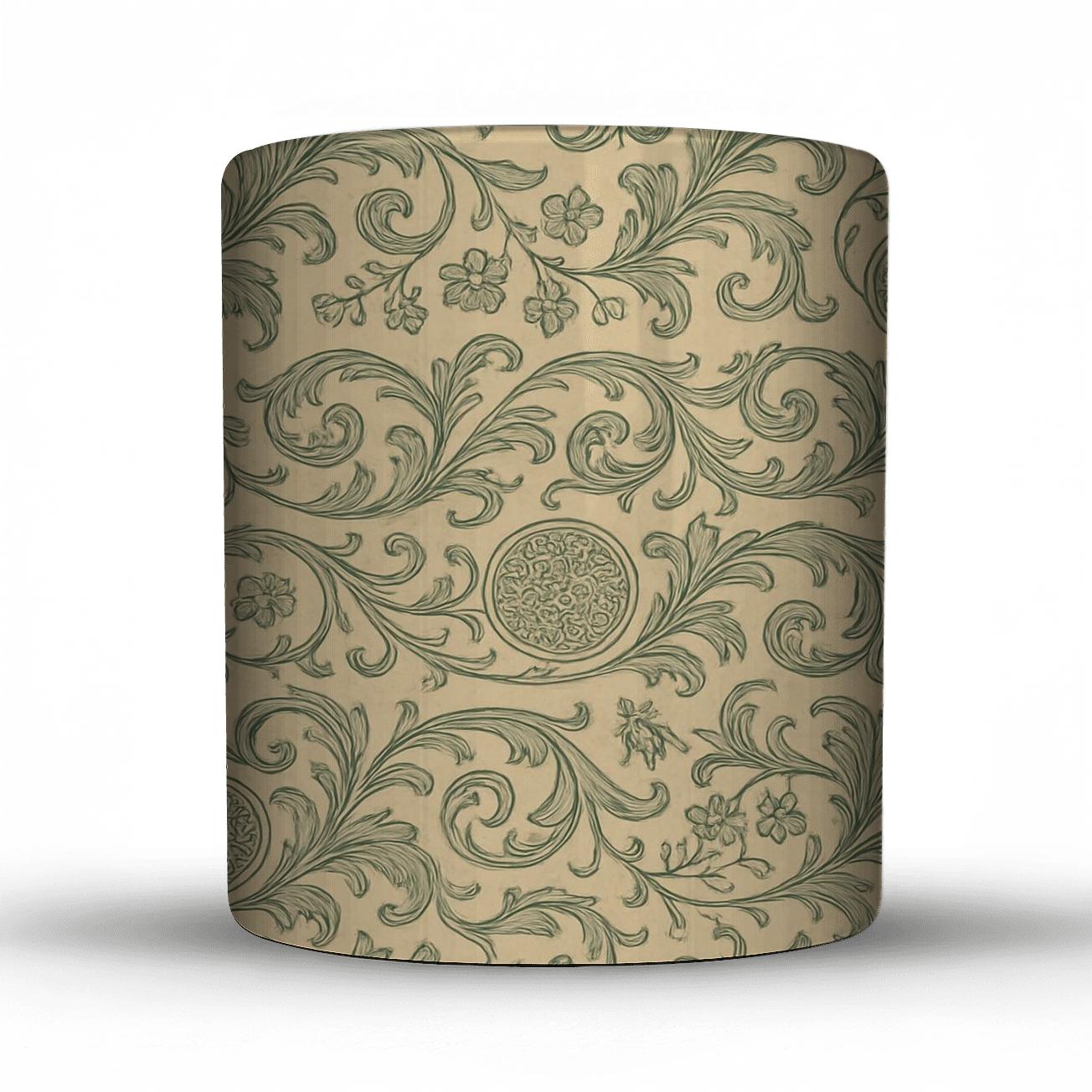 Gilded Botanical Scrollwork novelty coffee mugs