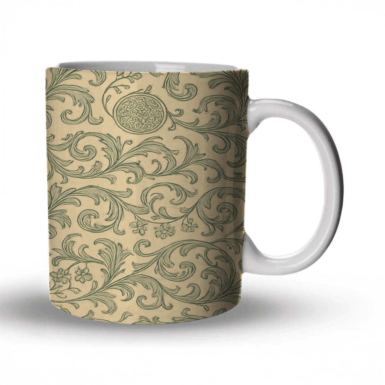 Gilded Botanical Scrollwork novelty coffee mugs