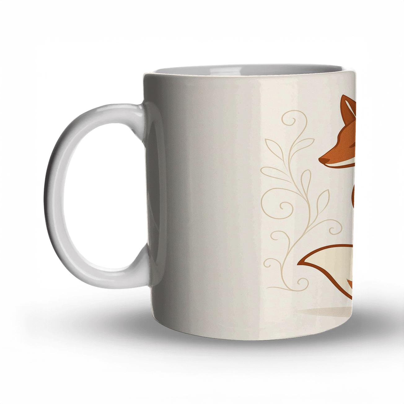 Fox Minimal Line Art personalized mugs