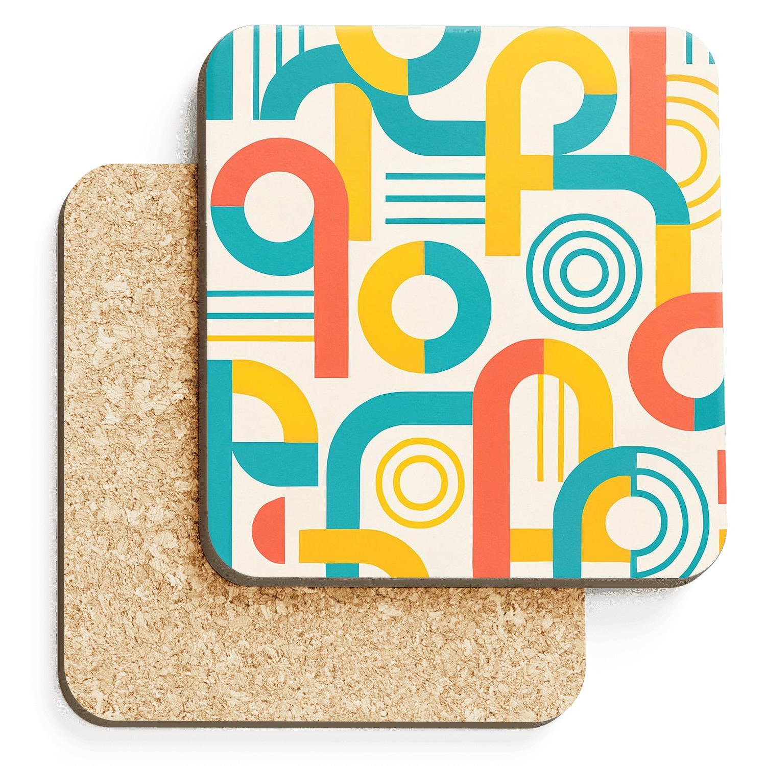 Radiant Bauhaus Weave personalized drink coasters