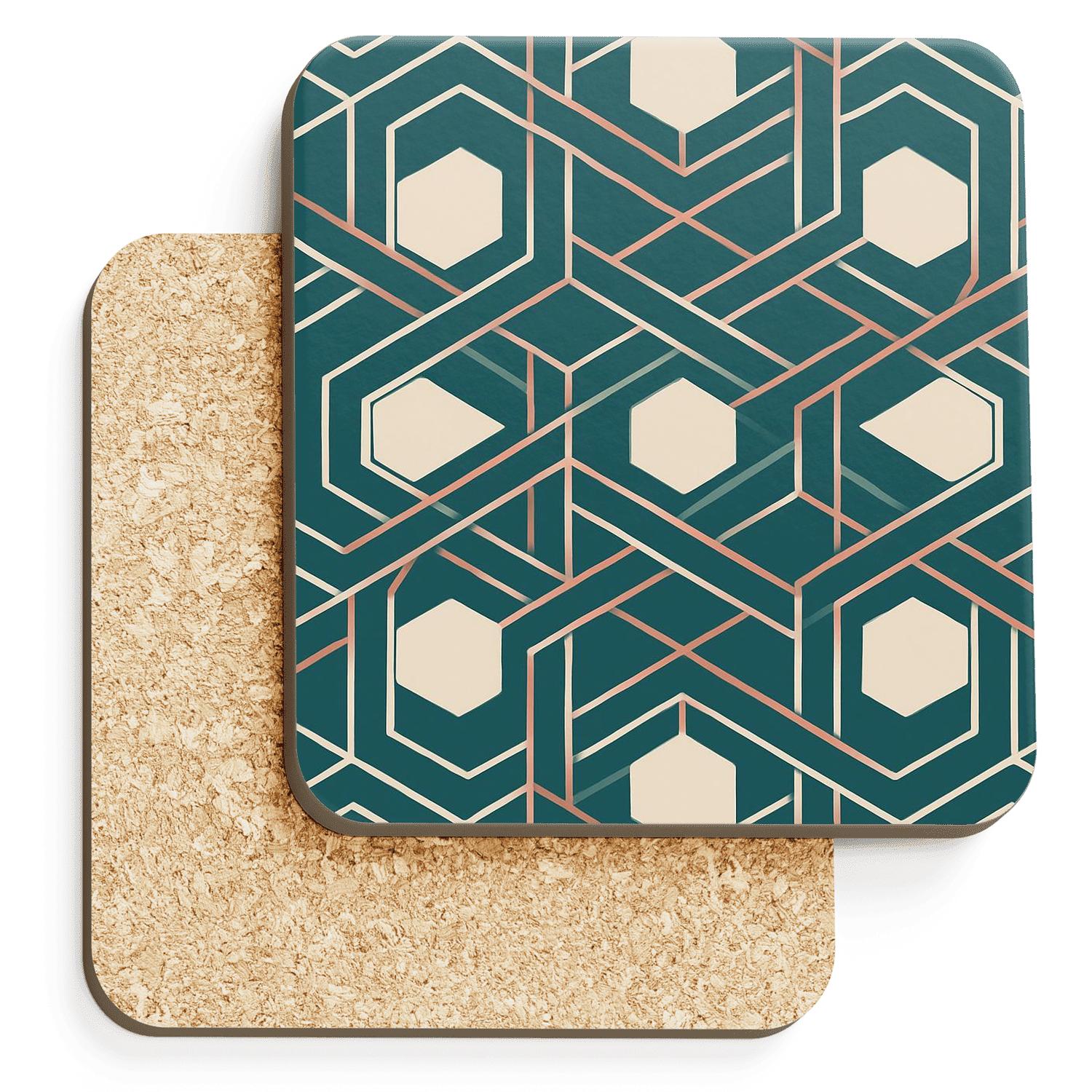 Interlaced Hexa-Fold Pattern custom engraved coasters