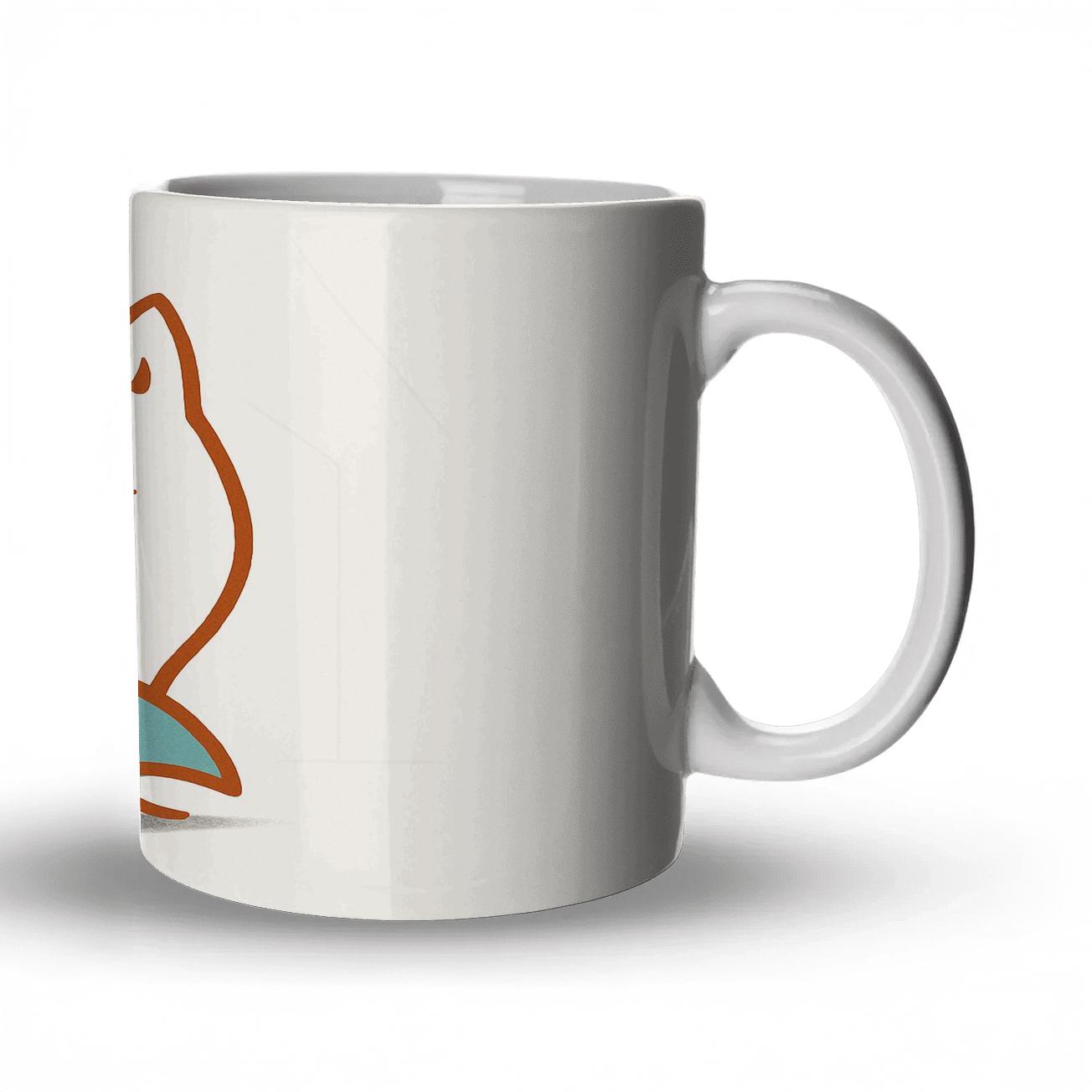 Sleek Fox Linework custom printed mugs