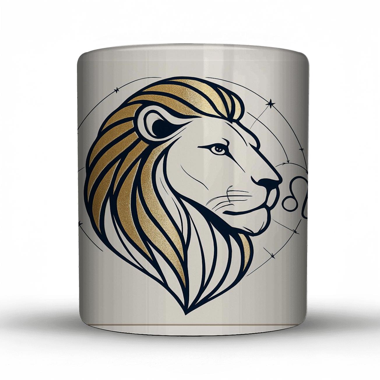 Leo In Elegant Gold Foil insulated thermal mugs