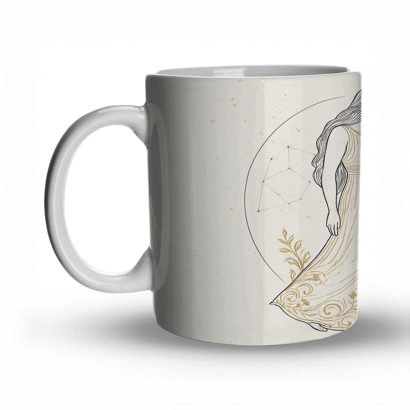 Virgo Maiden With Constellation premium drinkware mugs